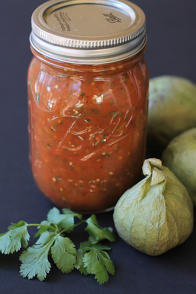 Roasted Tomatillo and Tomato Salsa- Bold with flavor and so easy to make and that's a good thing, because your guest will fall in love with this salas.