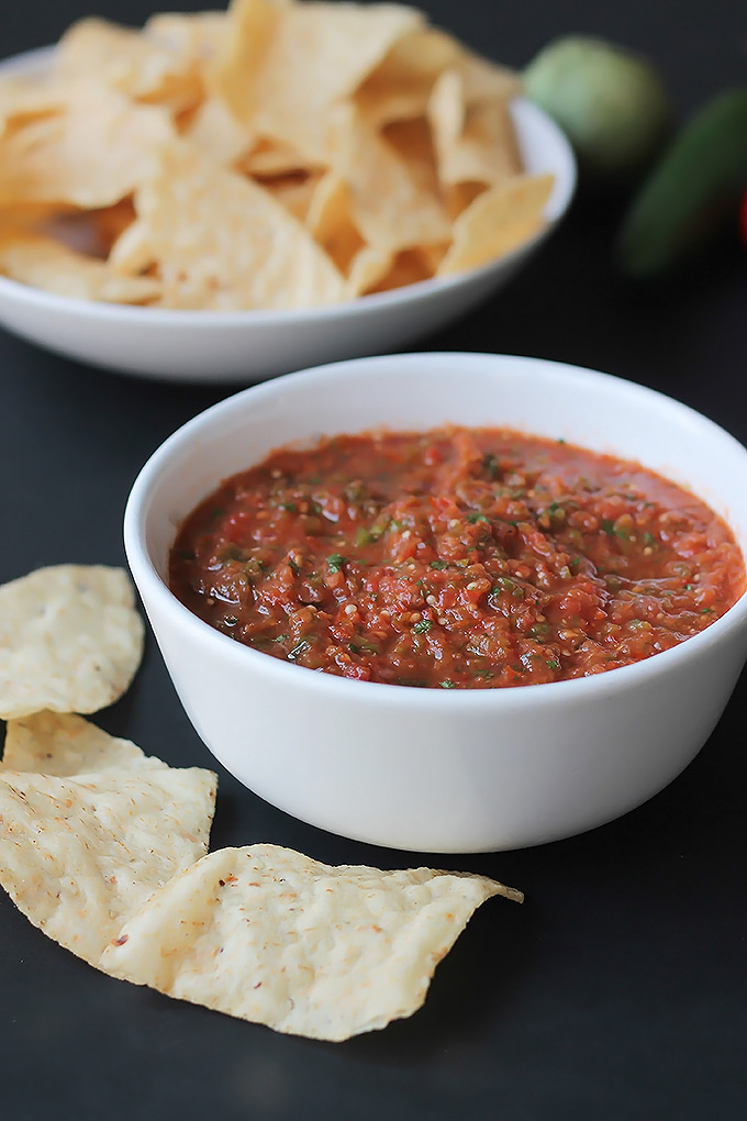 Roasted Tomatillo and Tomato Salsa- Bold with flavor and so easy to make and that's a good thing, because your guest will fall in love with this salas.