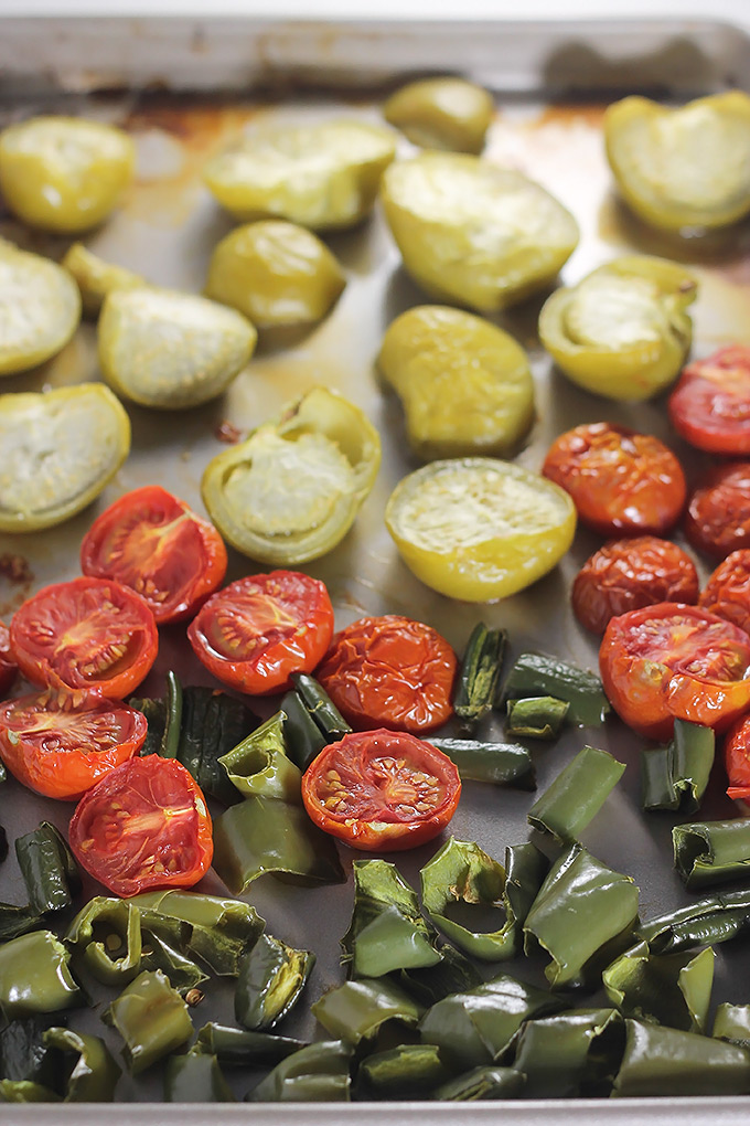 Roasted Tomatillo and Tomato Salsa- Bold with flavor and so easy to make and that's a good thing, because your guest will fall in love with this salas.