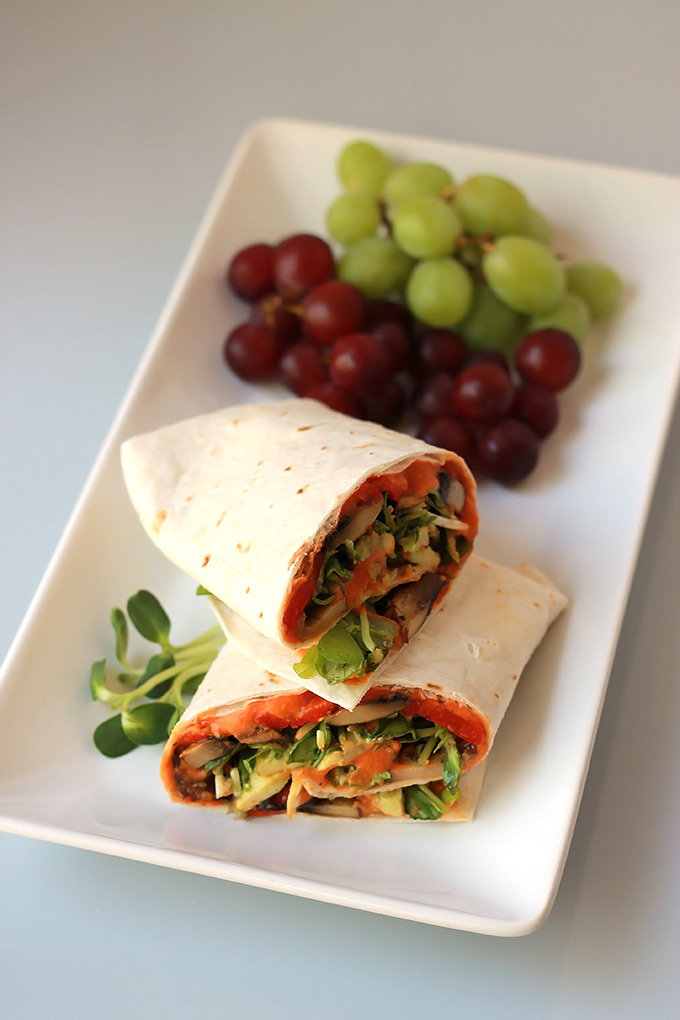 Roasted-Red-Pepper-Veggie-Wrap