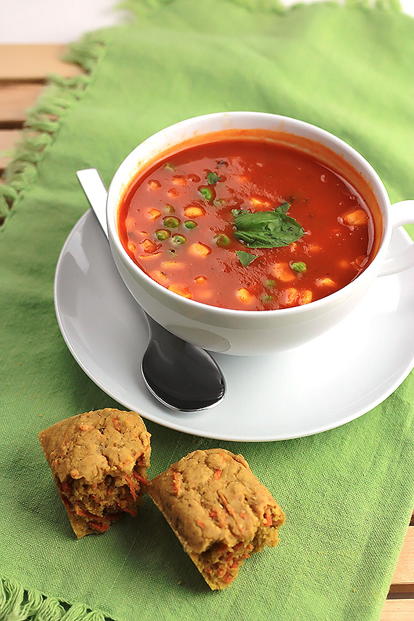 Savory Carrot Muffins, tender, slightly sweet, and simply delicious. A perfect companion to a bowl of soup.