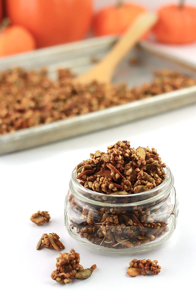 Sweet crispy Buckwheat Pumpkin Clusters a perfect anytime snack.