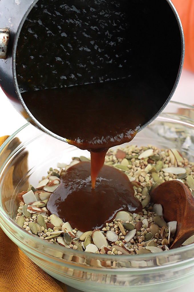 Sweet crispy Buckwheat Pumpkin Clusters a perfect anytime snack.