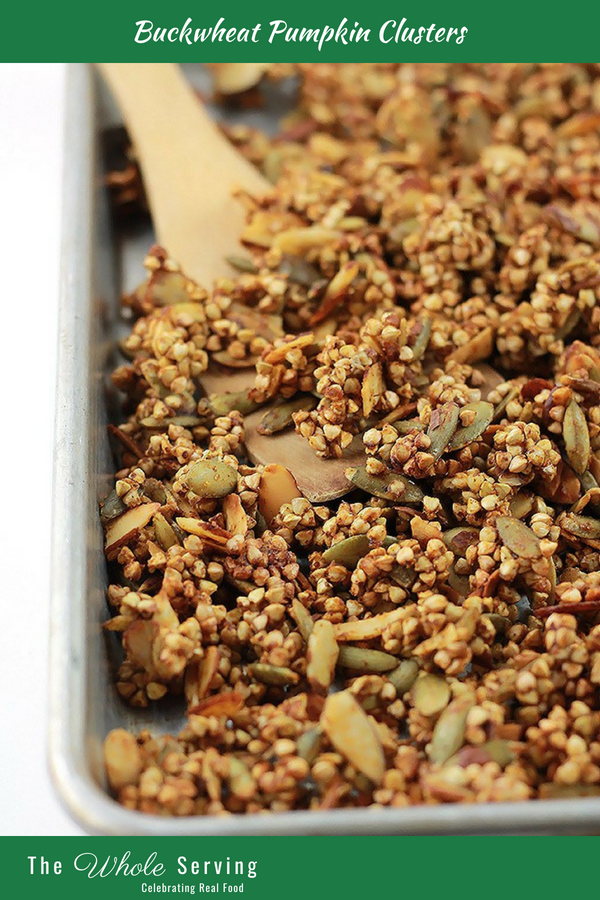 Pan of Buckwheat Pumpkin Clusters fresh out of the oven.