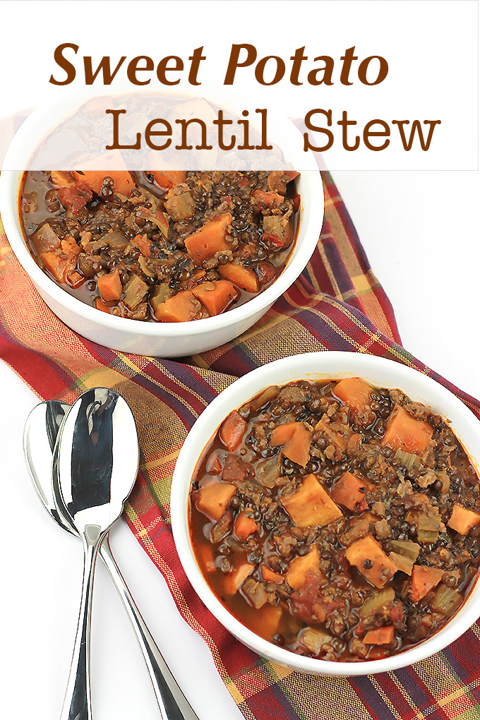 Sweet Potato, lentils, and MorningStar Farms meal starters crumbles make this stew perfect for those cold weather days.