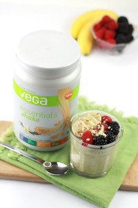 Vanilla Protein Overnight Oats- Packed with plant-based protein from Vega Essentials and no added sugar.