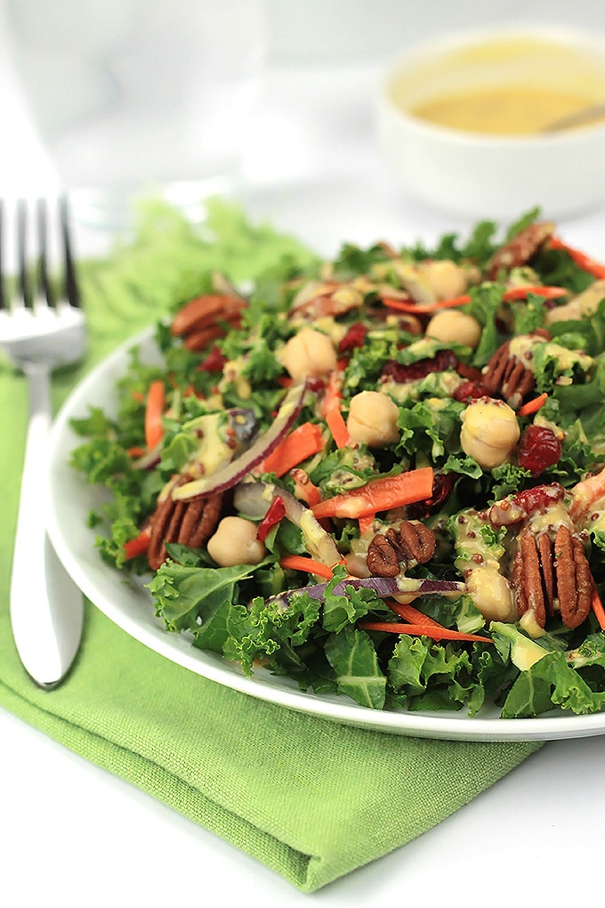 Recharge and power up with this nutrient packed Chopped Kale Salad. It's a perfect stand alone meal or side salad.