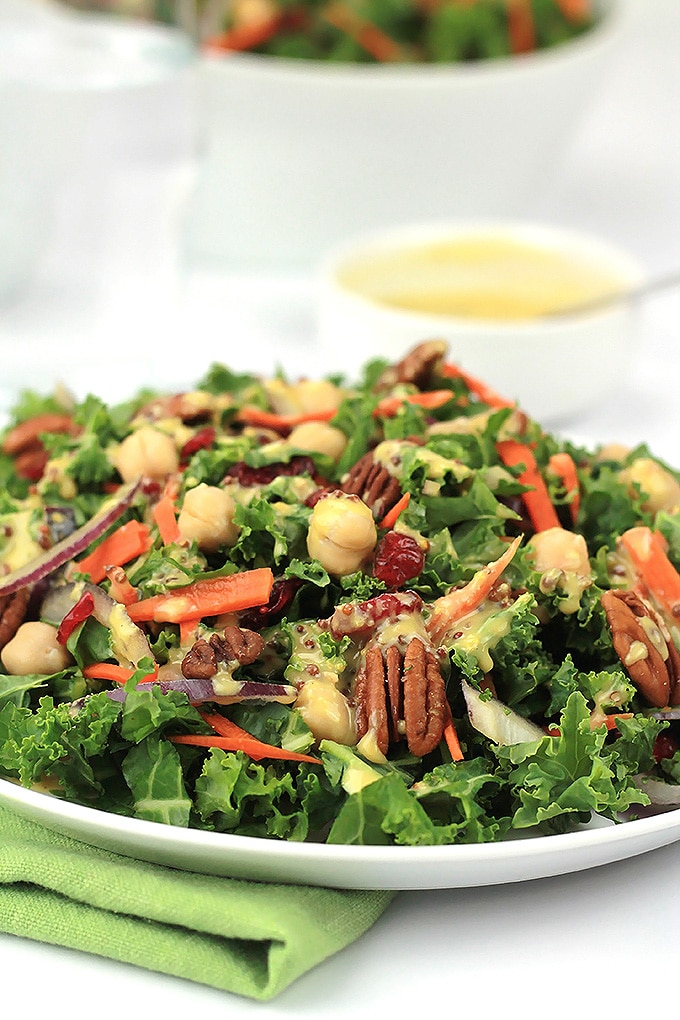 Recharge and power up with this nutrient packed Chopped Kale Salad. It's a perfect stand alone meal or side salad.