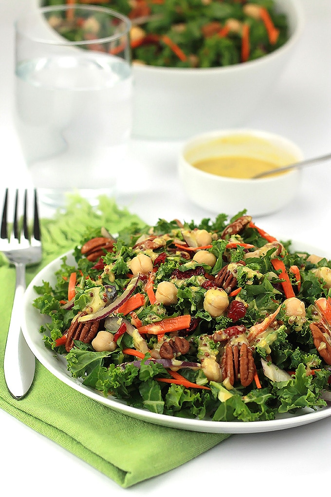 Recharge and power up with this nutrient packed Chopped Kale Salad. It's a perfect stand alone meal or side salad.