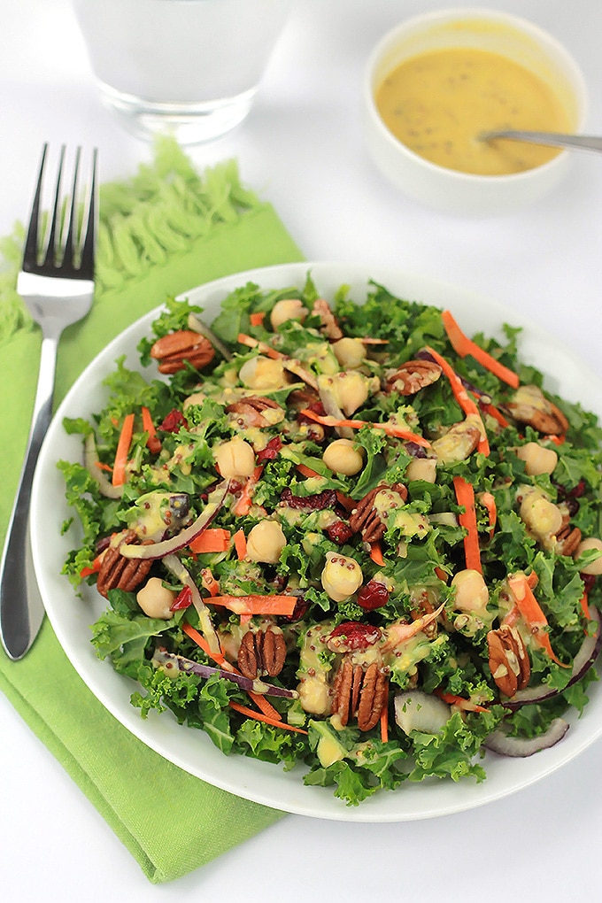 Recharge and power up with this nutrient packed Chopped Kale Salad. It's a perfect stand alone meal or side salad.