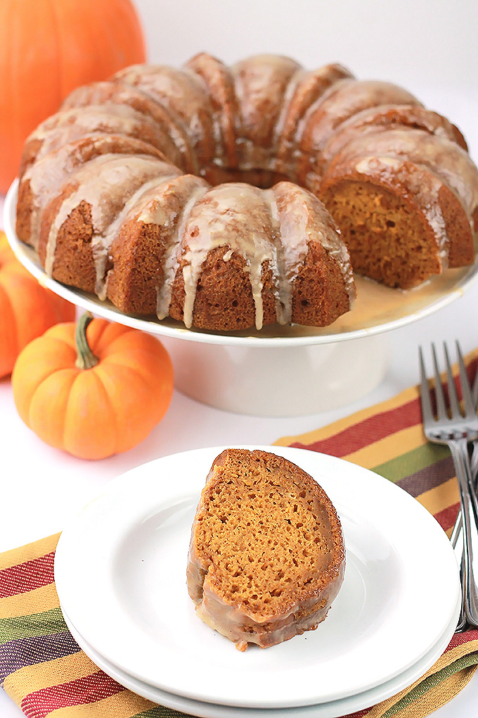 Serve them cake, Pumpkin Cake with Pumpkin Spice Glaze. It's sweet, moist, decadent and oh so easy to make.