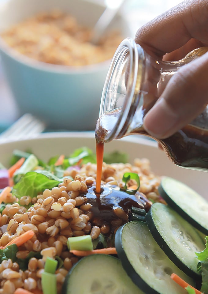 Energizing, satisfying Asian Wheat Berry Salad - Make it for dinner, save some for lunch.