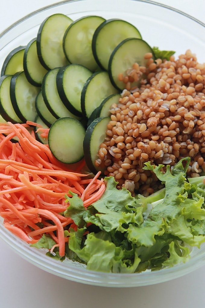 Energizing, satisfying Asian Wheat Berry Salad - Make it for dinner, save some for lunch.