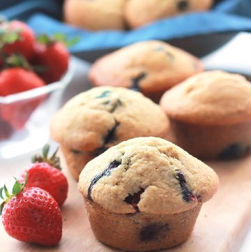 Sweet, tender, filled with fresh fruit, Classic Breakfast Muffins, one of the many recipes you will find in "Dining At The Ravens" cookbook, no one will guess they're egg free!