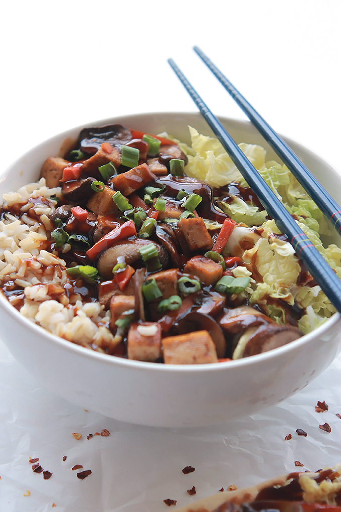 Vegan Teriyaki Tofu Stir Fry, better than any delivery or take-out. The spicy, sweet and bold with flavor teriyaki sauce will have you tossing out all your store bought sauce.