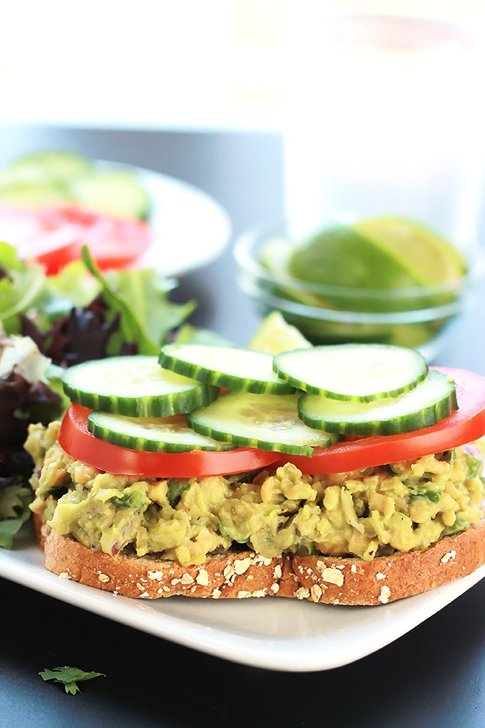  Chickpea Jalapeño Salad served on a plate.