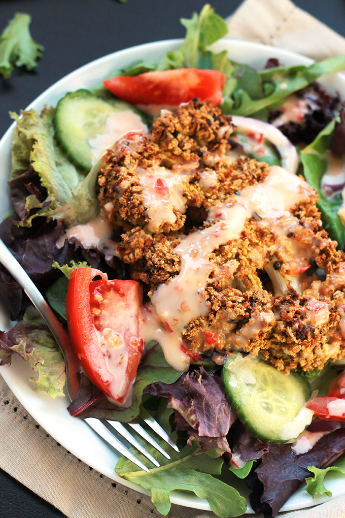 Crispy Baked Cauliflower Steaks - These panko crusted, oven baked cauliflower steaks will blow your taste buds away. You have to give them one a try!