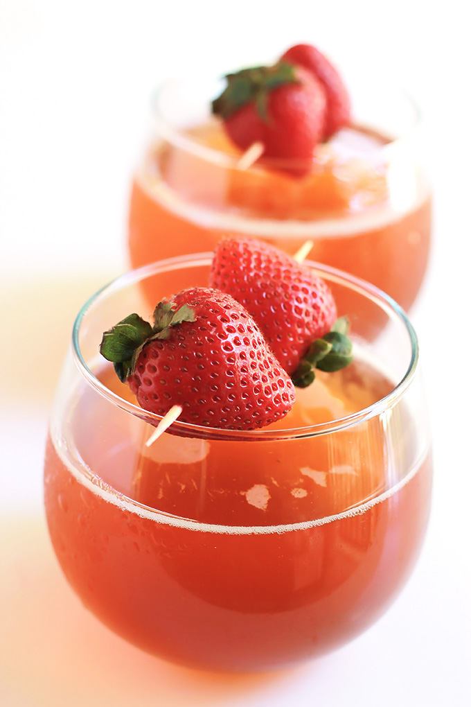 Sparkling Strawberry Shrub - Sweet, tart and delicious combination of strawberries, turbinado sugar and apple cider vinegar. If you like fermented drinks like Kombucha you're going to love Shrubs.