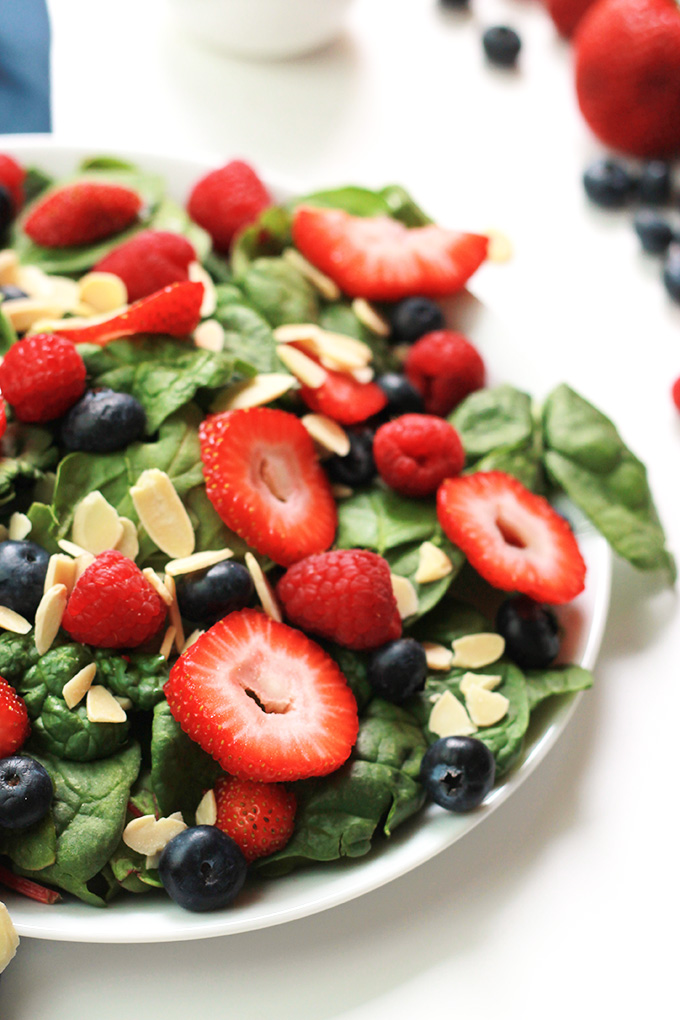 This Three Berry Salad with Poppy Seed Dressing is bursting with flavor from not one, not two, but three different berries. It may become one of your summer favorites.