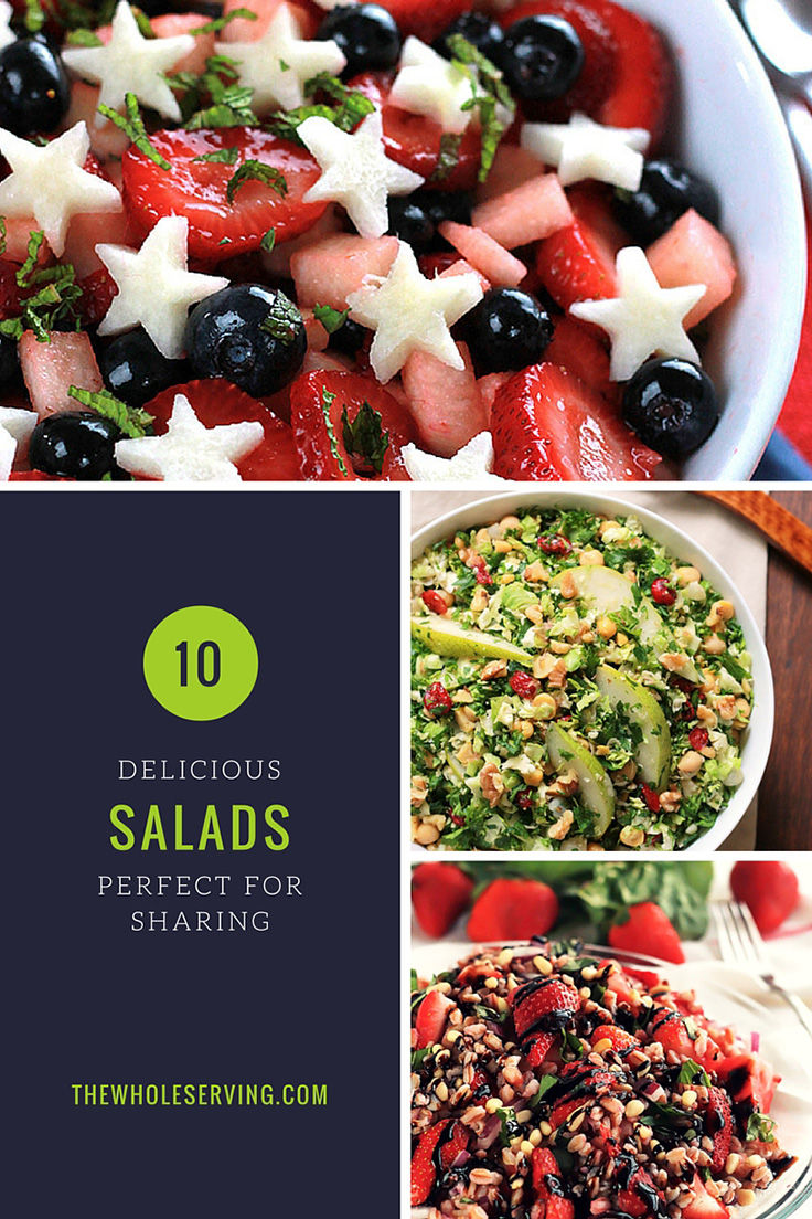 10 Delicious Salads your family and friends will love, perfect for potlucks, picnics and barbecues.