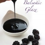 This Blackberry Balsamic Glaze is rich, smooth and creamy, lightly sweetened with maple syrup and loaded with plump juicy blackberries. Delicious on just about anything.