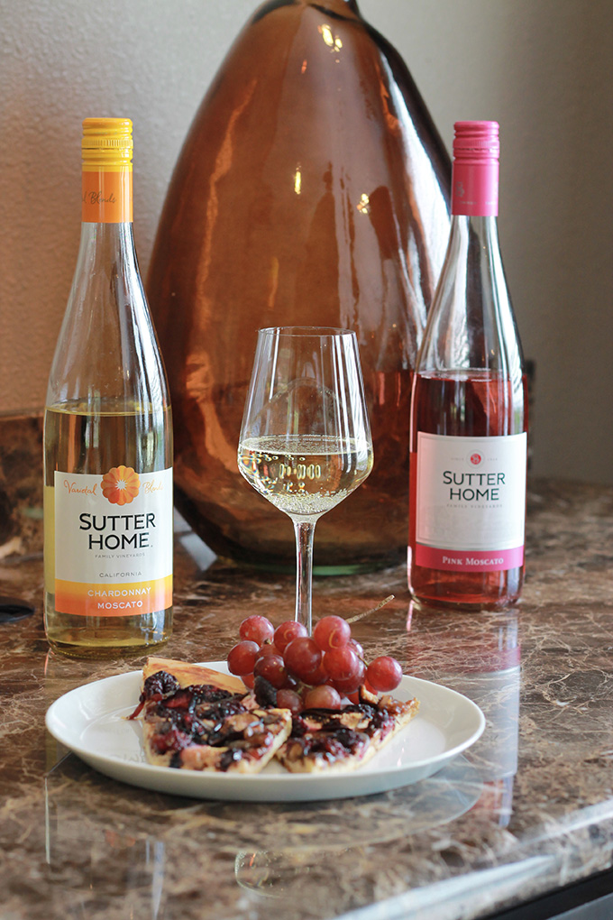 Veggie Sliders with Balsamic Caramelized Onions served with Sutter Home Moscato Blends, making summer entertaining fun. 