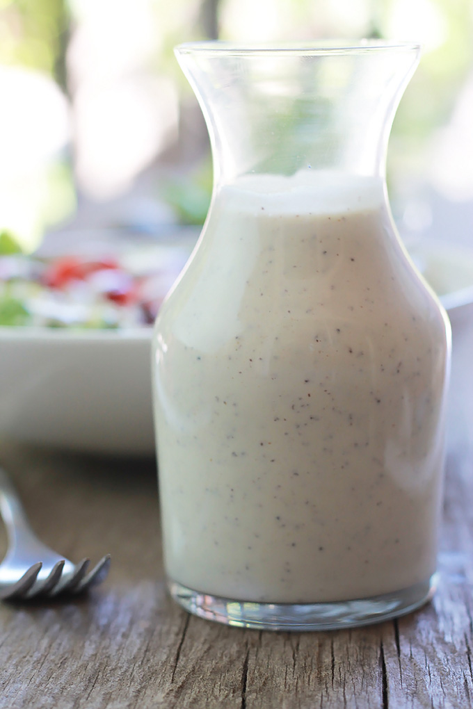 Smooth and creamy nut-free, dairy-free and oil-free Hemp Seed Herb Dressing! Perfect for salads, sandwiches,vegetables raw or roasted, use it on just about everything.