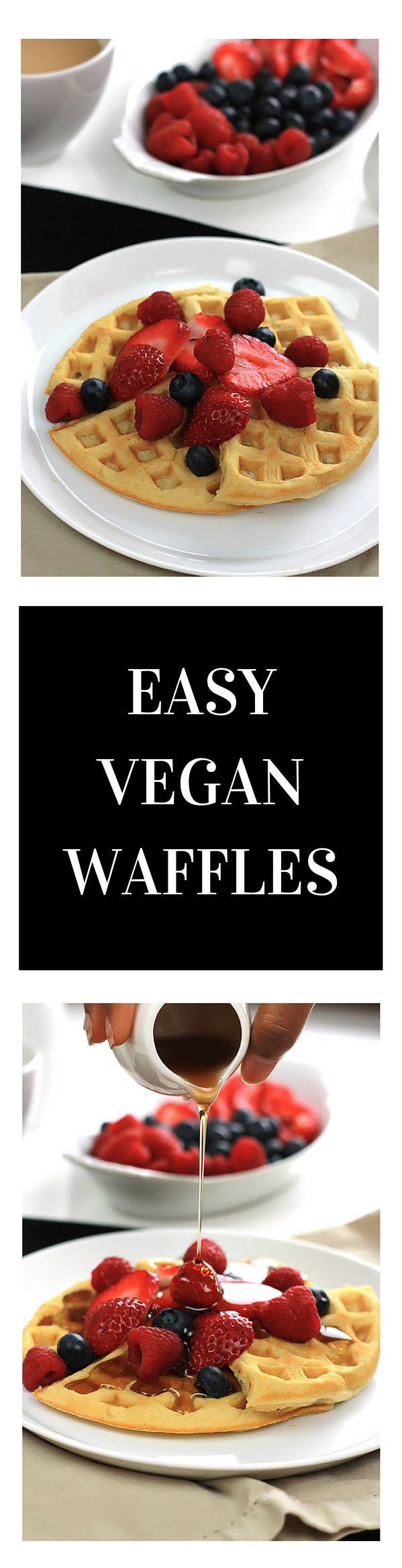 Eggless and oil-free these Easy Vegan Waffles are soft and tender inside and crispy outside. So easy, no need to wait for the weekend to enjoy!  