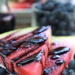 Summer may be over but there's still summer fruit to enjoy. This Blueberry Glazed Watermelon is a prefect way to enjoy the last fruits of summer.