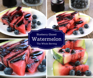 Summer may be over but there's still summer fruit to enjoy. This Blueberry Glazed Watermelon is a prefect way to enjoy the last fruits of summer.