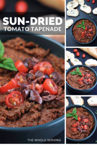 This Sun-Dried Tomato Tapenade is filled with nutrients like potassium, iron, thiamine, riboflavin, niacin and cell protecting oleic acid from the olives. Not only is it healthy, it's delicious