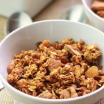 Pumpkin Apple Cinnamon Granola-Crunchy and delicious flavors of fall, sweetened with maple syrup and packed with nutritious goodness.