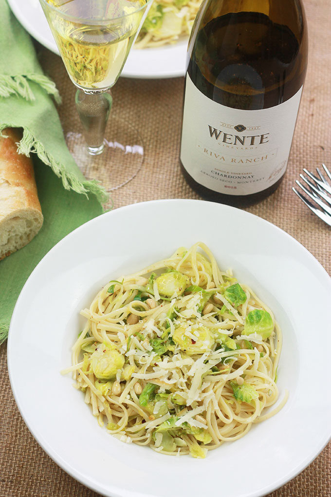 This quick and easy Brussels Sprout Linguine with White Wine will help you spend more time with friends during the busy holiday season.