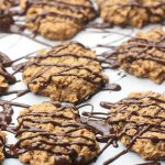 Hearty, wholesome, not overly sweet Nut Butter Oatmeal Cookies drizzled with Chocolate, oh-so-delicious!