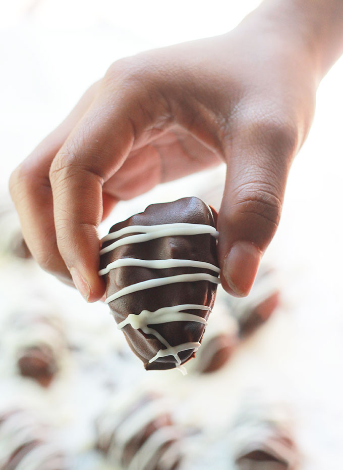 One Chocolate Covered Nut Butter Stuffed Date.