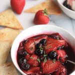 Easy Roasted Berry Mint Compote - Super easy, fruity and delicious! It's perfect for breakfast toppings, snacks desserts and so much more.