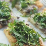 Mushroom Pizza with Artichoke Pesto and Aurgula