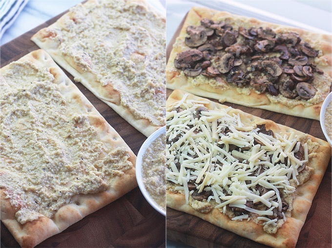 Mushroom Pizza with Artichoke Pesto and Arugula-Rich, aromatic, and filled with incredible flavor.