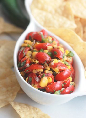 Close up of Fire-Roasted Corn Pico Style Salsa