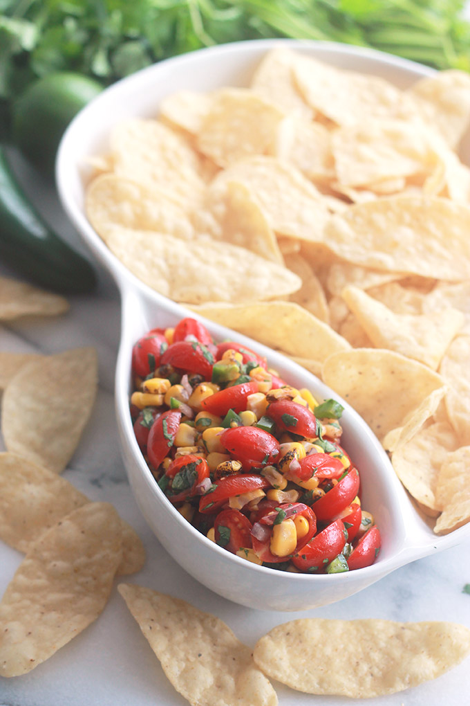 Fire-Roasted Corn Pico Style Salsa with Chips