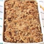 Apple Cinnamon Baked Oatmeal in baking dish.