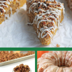 Collage of fall recipes that use pumpkin, apples, and cinnamon.