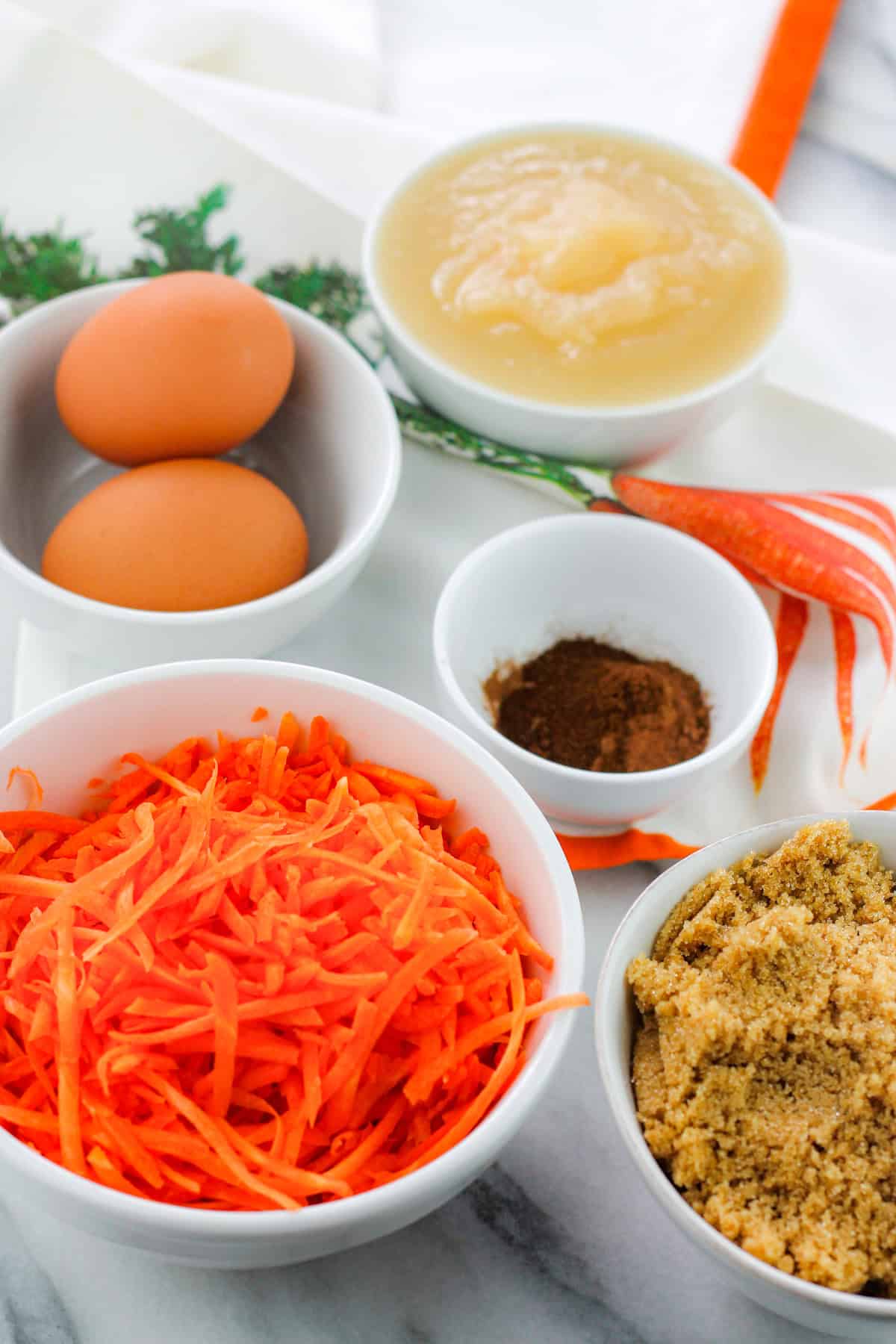 Ingredients for super moist carrot cake