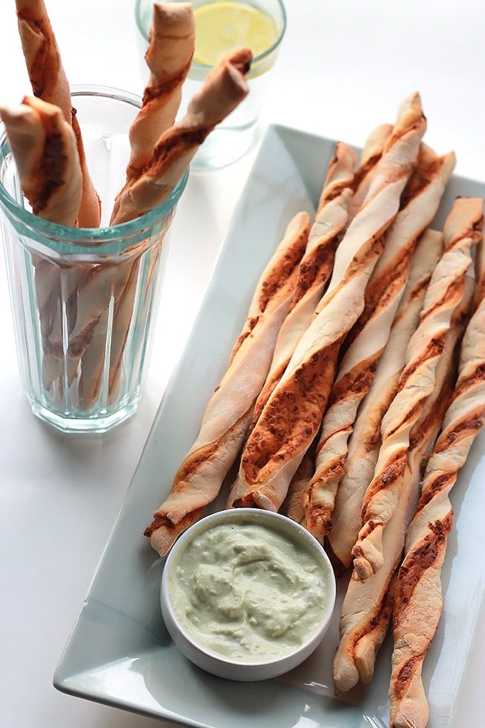 Crispy on the outside, soft, chewy and filled with flavor on the inside. Chorizo Twisted Breadsticks can be served as an appetizer or as a side to a big salad.